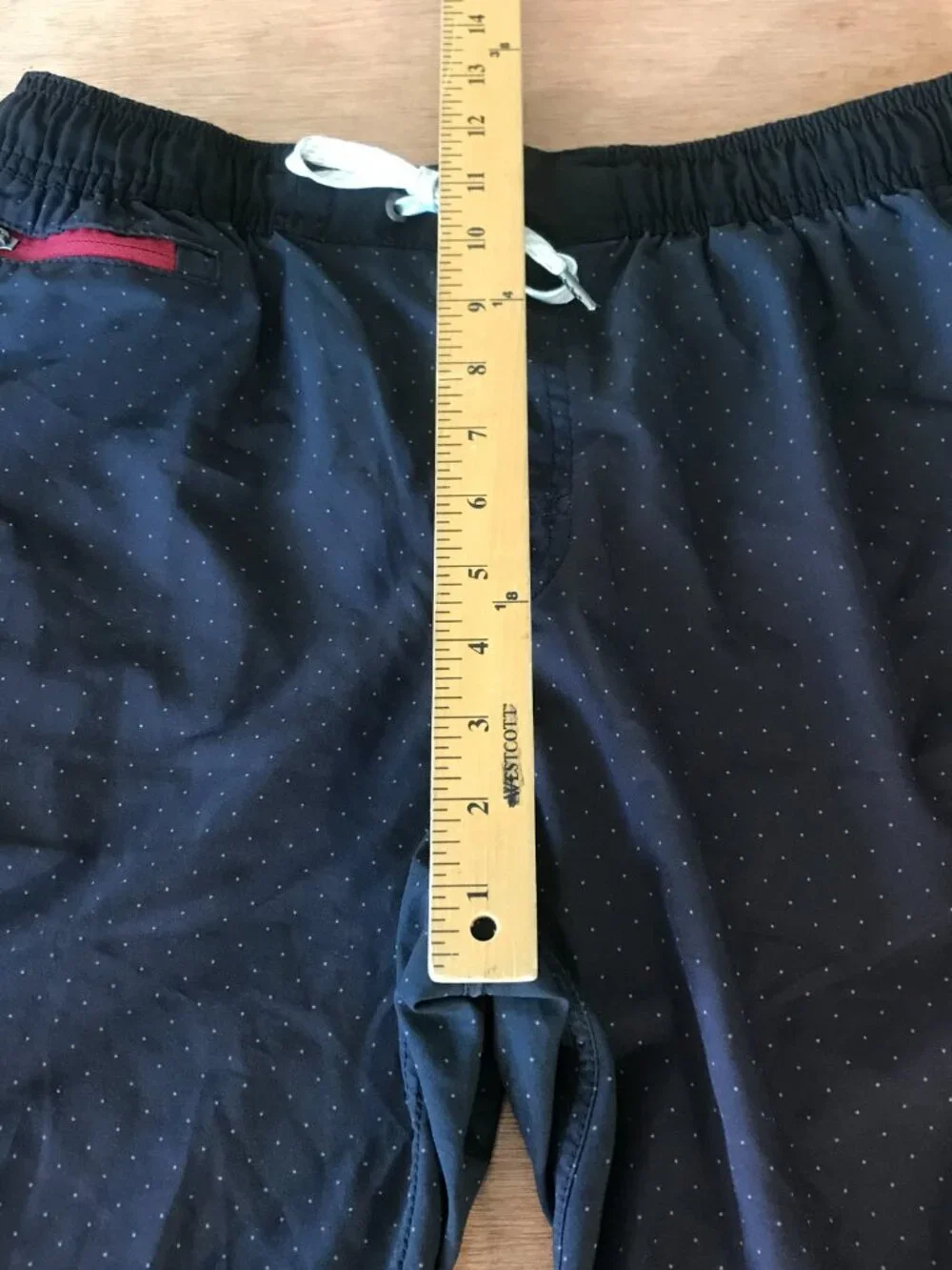 Vuori Banks Athletic Hybrid Shorts Men L Black Polka Dots Zip Pocket Athleisure
